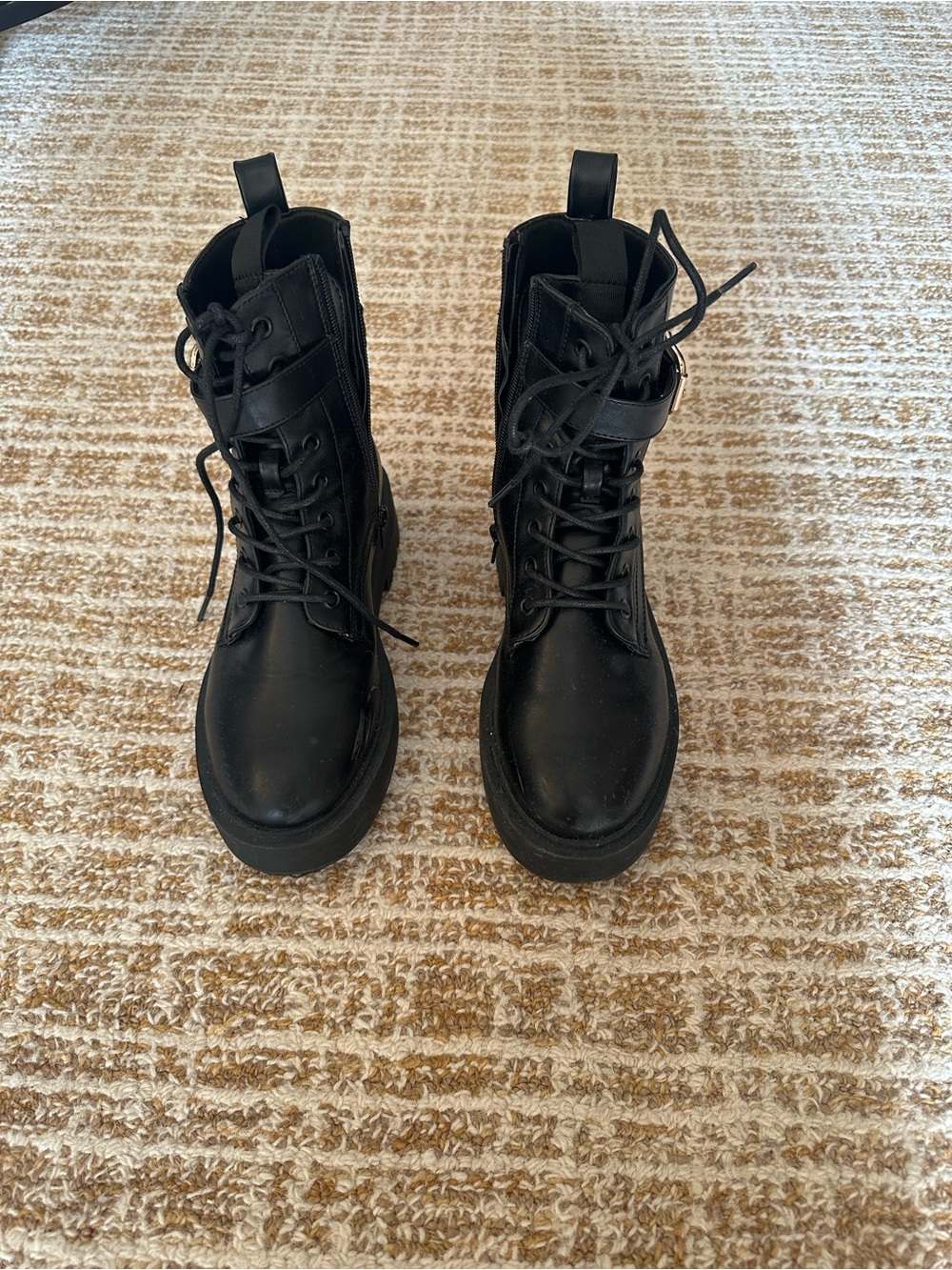 Black Lace-Up Asos Combat Boots